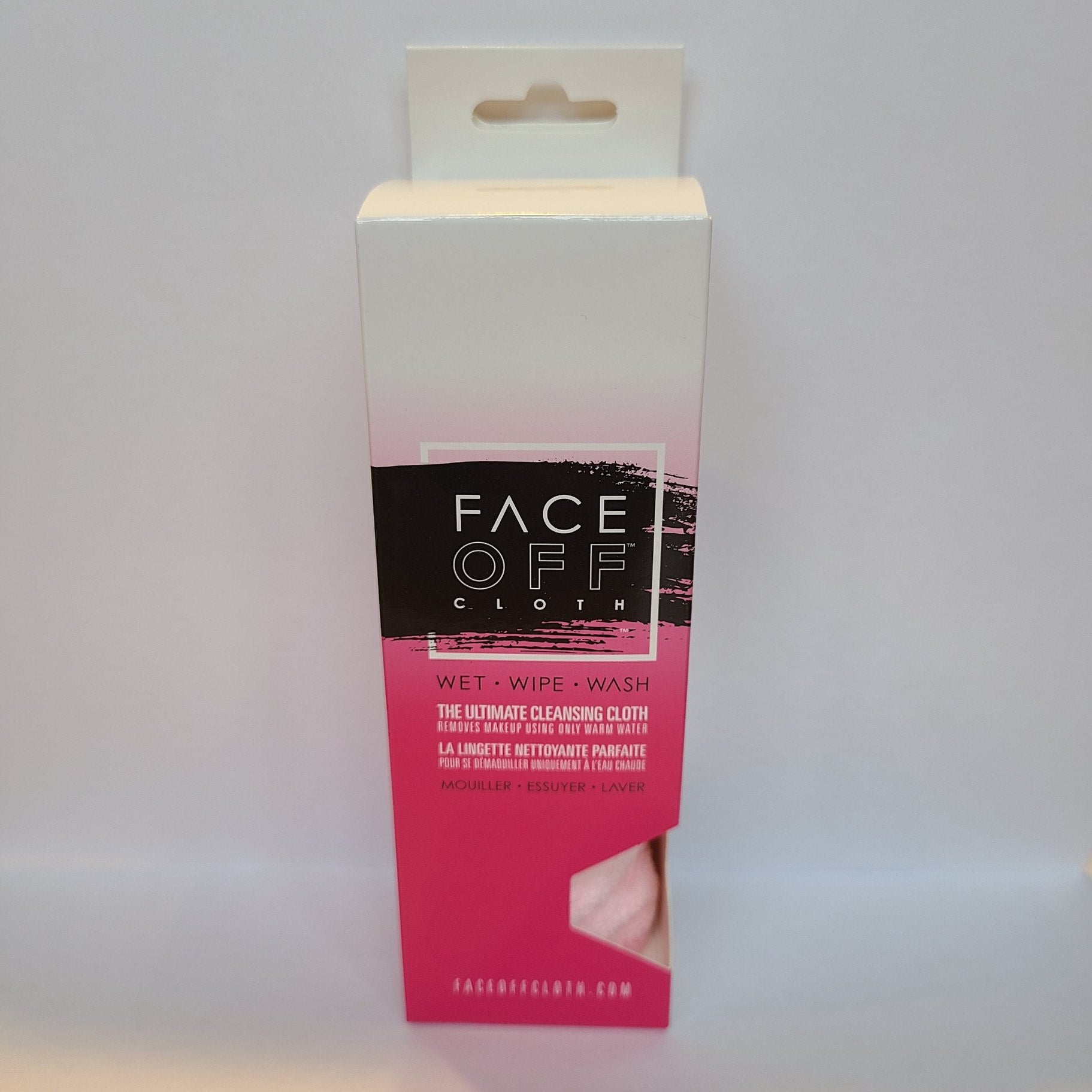 FaceOff Cloth displayed on a clean surface, showcasing its soft texture and effectiveness for makeup removal.