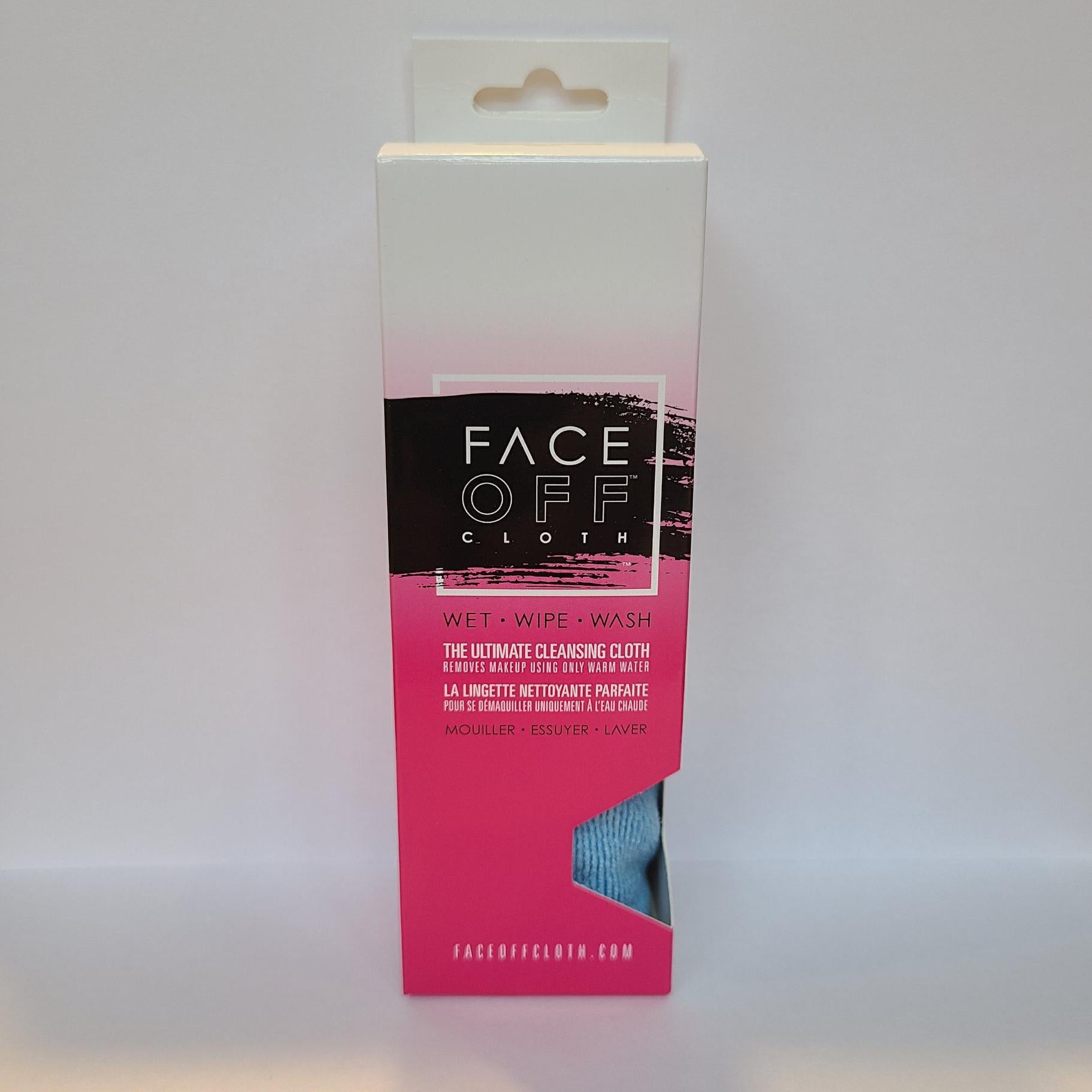 FaceOff Cloth displayed on a clean surface, showcasing its soft texture and effectiveness for makeup removal.