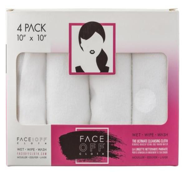 FaceOff Gift Pack featuring a reusable makeup removal cloth for gentle cleansing with warm water.