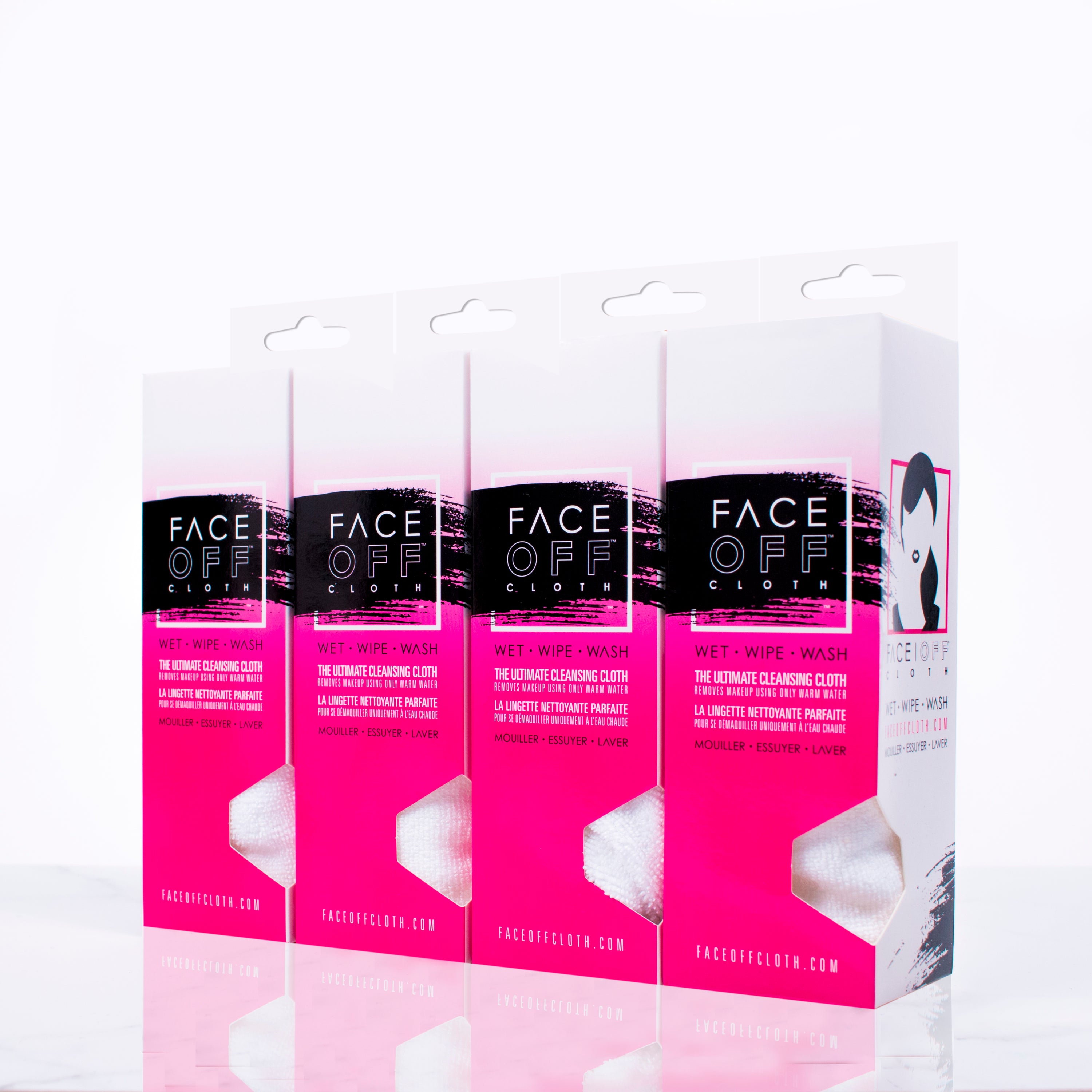 FaceOff One Year Supply - reusable makeup removal cloth for gentle cleansing with warm water.