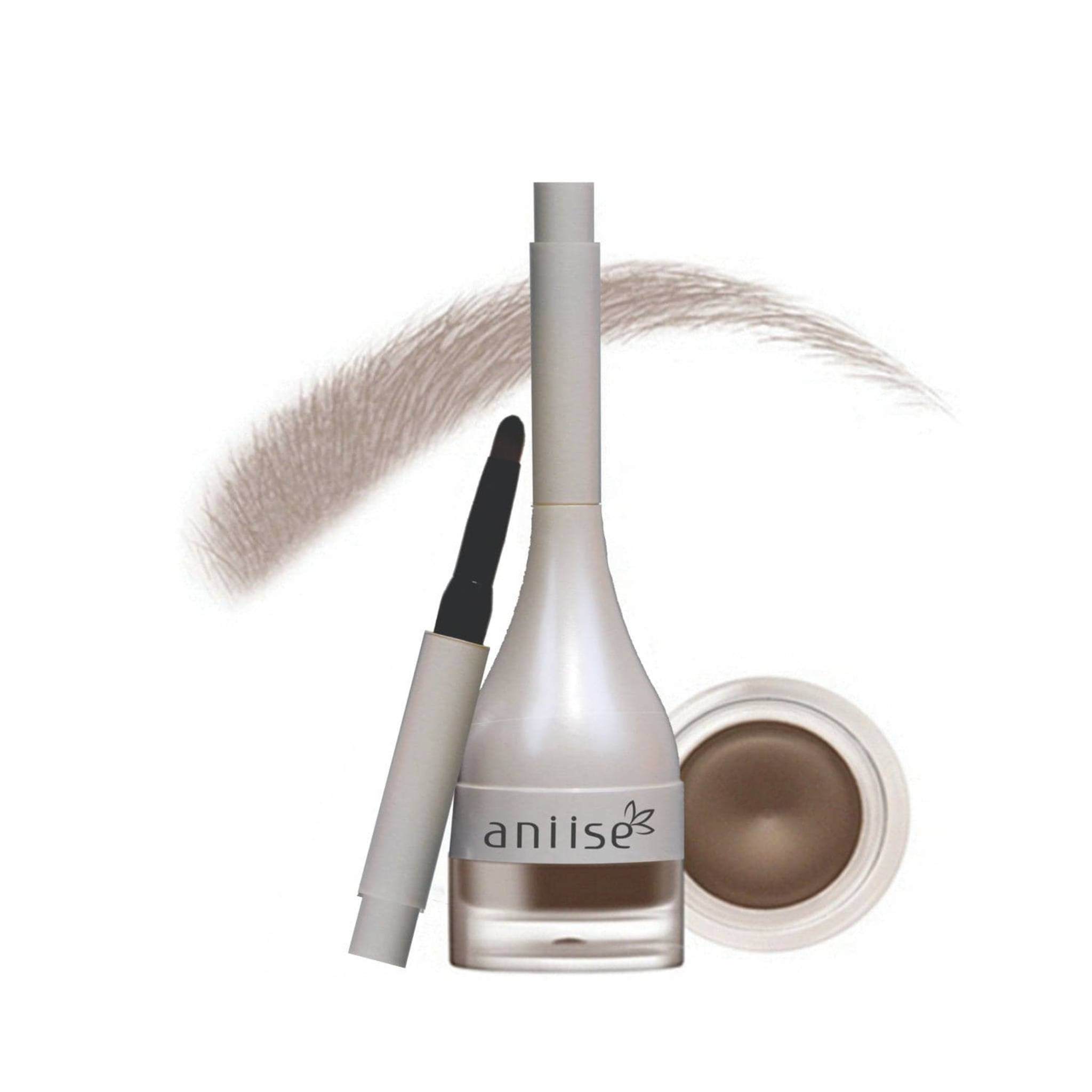 Gel Eyebrow Liner in cocoa brown with built-in brush for precise application.