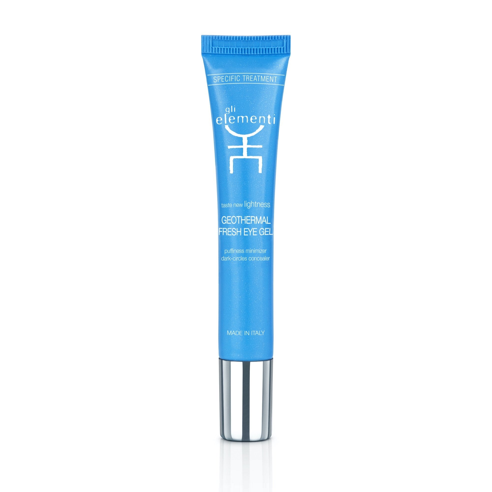 Geothermal Fresh Eye Gel in a sleek 15ml container, showcasing its lightweight hydro-gel texture.