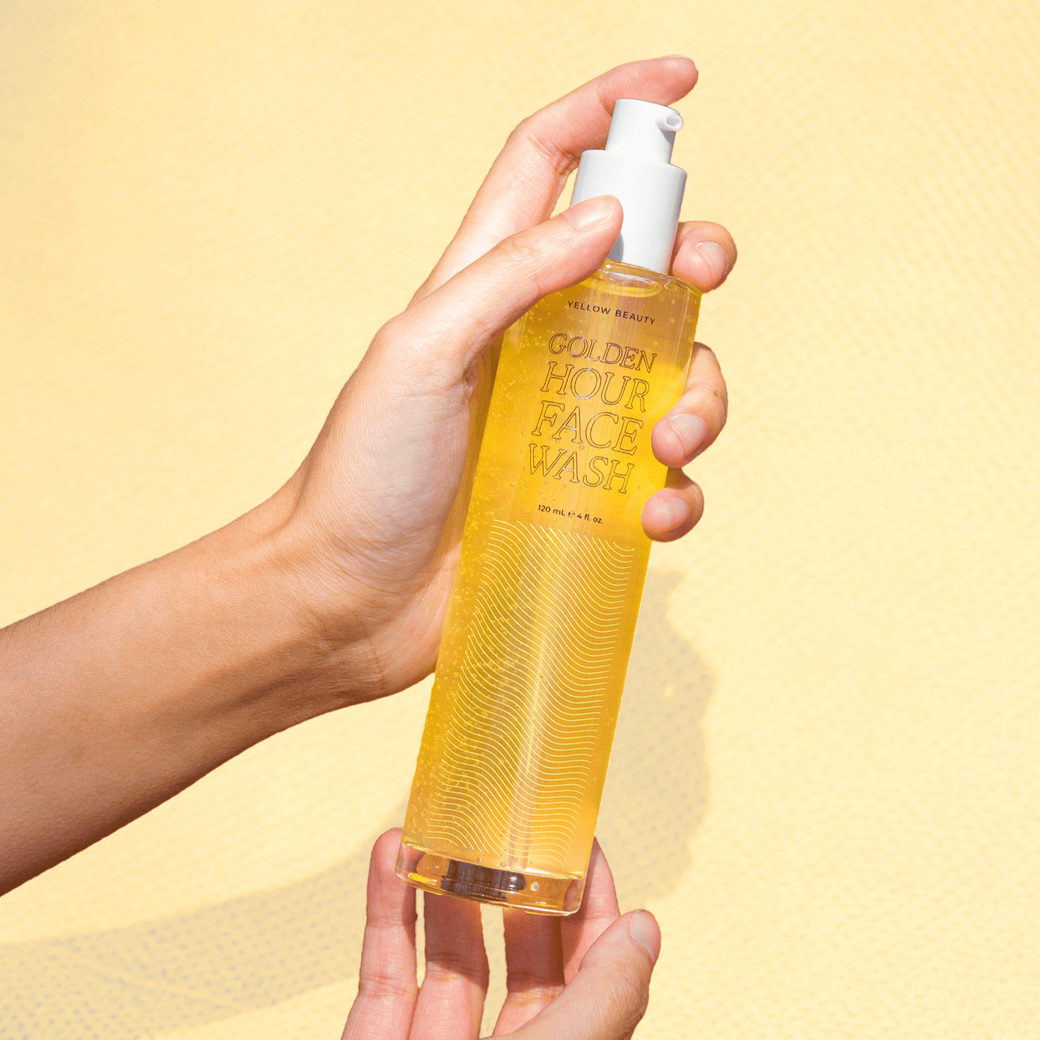 Golden Hour Face Wash bottle with a refreshing design, showcasing its hydrating and soothing properties for all skin types.