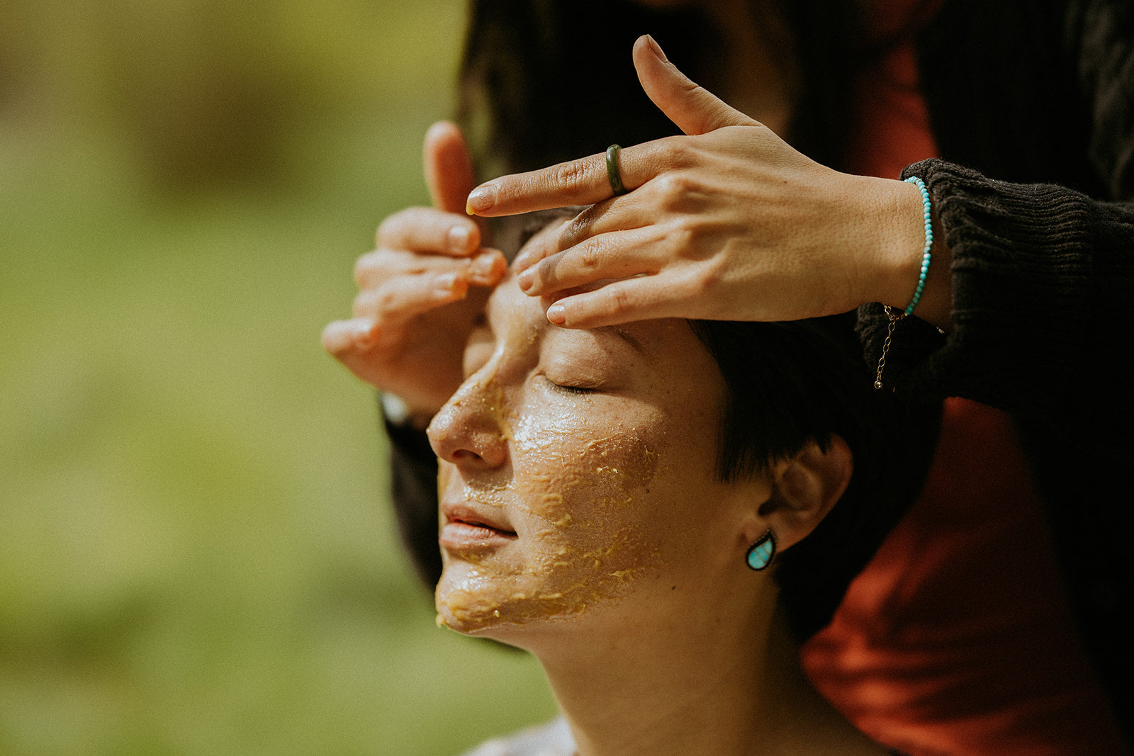 Golden Milk Honey Mask in a 2oz glass jar, showcasing its rich, golden texture and natural ingredients.