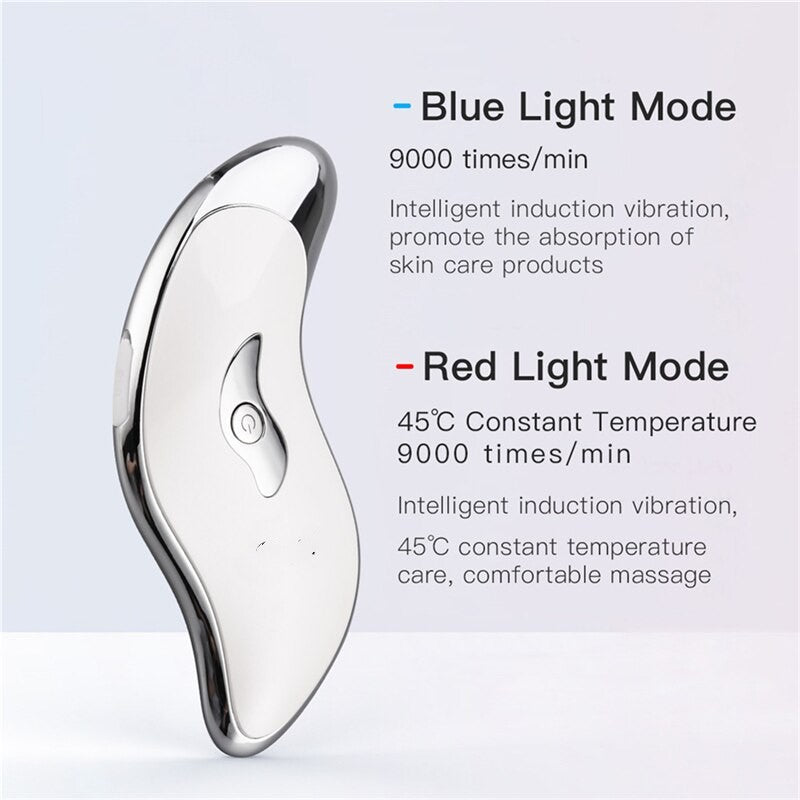 Guasha Face Lifting Tool showcasing its ergonomic design and features for skin care massage.