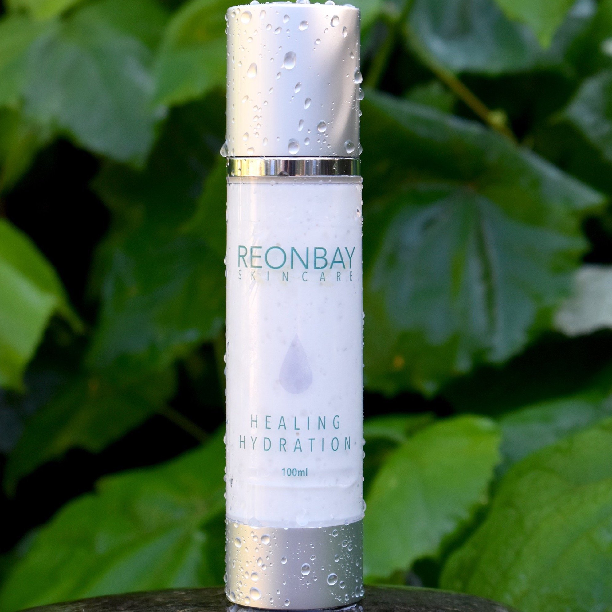 A 100ml bottle of Healing Hydration Facial Lotion with a clean, modern design, showcasing its fragrance-free formula and natural ingredients.