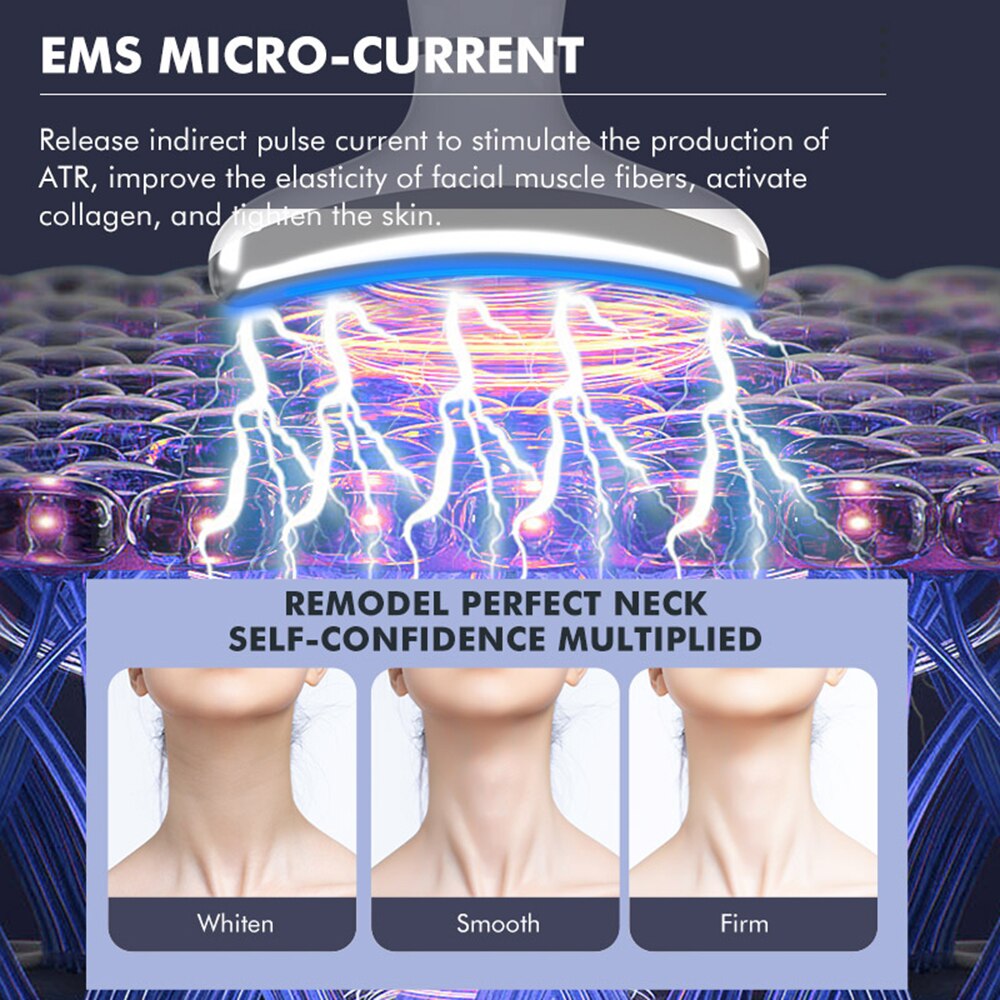 Ice Compress Neck Facial Lifting Device showcasing its ergonomic design and multifunctional features for skin rejuvenation.