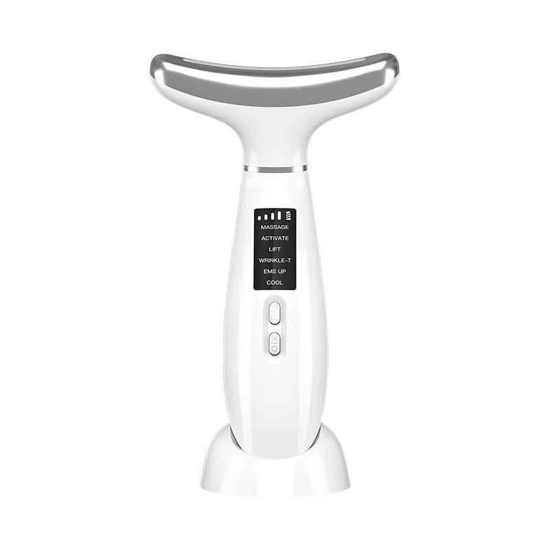 Ice Compress Neck Facial Massager with LED photon therapy and ergonomic design for skin care and rejuvenation.