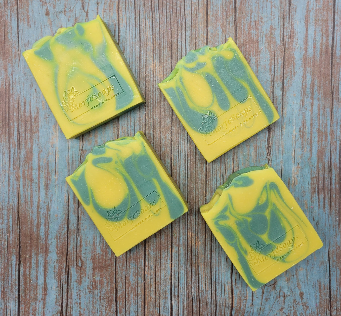 Handmade Lemon Eucalyptus Soap bar with natural ingredients, showcasing its unique design and texture.