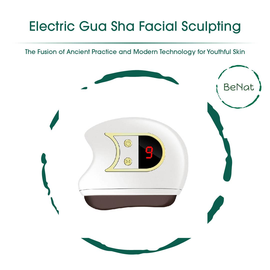 Lift, Sculpt & Glow Toolkit featuring LED therapy device, electric gua sha, and microcurrent facial toning massager for at-home spa treatments.