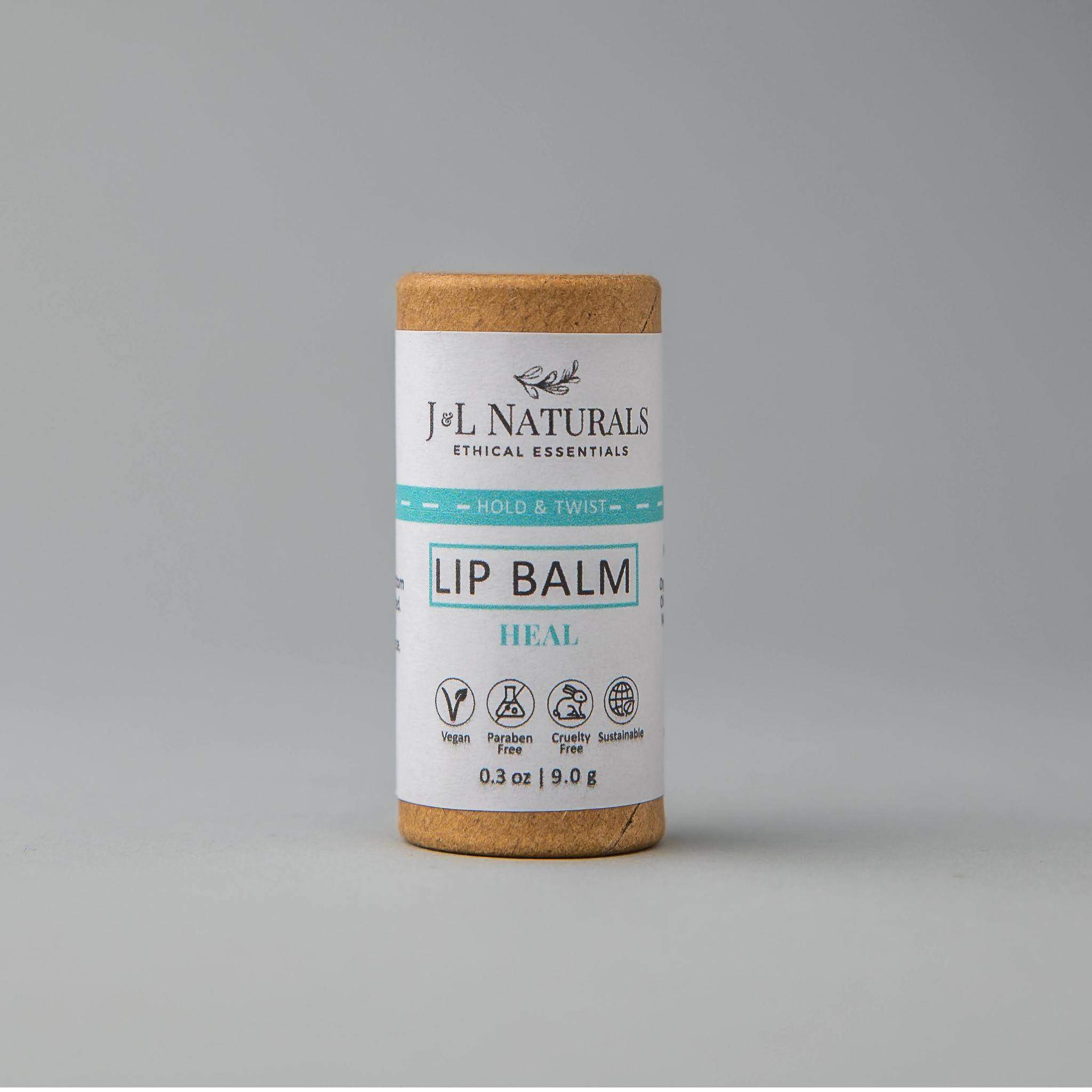 A collection of five lip balms in various flavors, showcasing their vibrant packaging and natural ingredients.