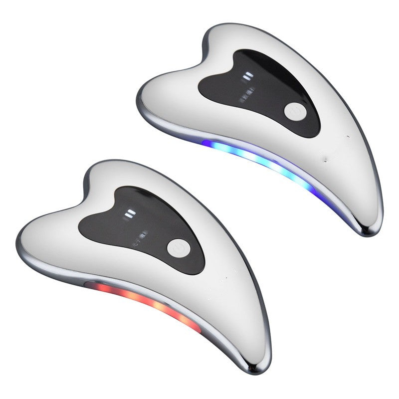 Micro-current Face Electric Guasha Massager Machine with LCD screen and ergonomic design for facial rejuvenation.