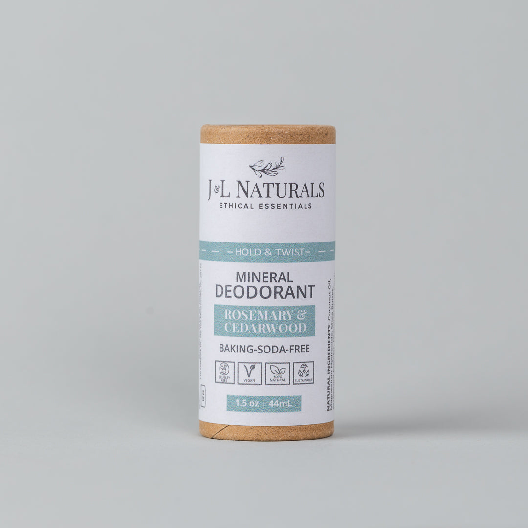 Mineral baking soda-free deodorant stick with a smooth application, suitable for sensitive skin.