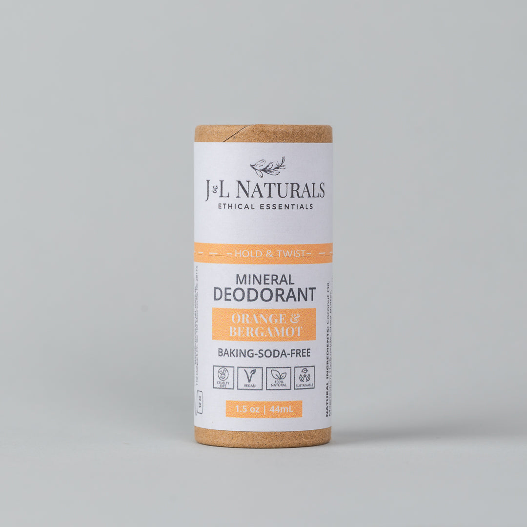 Mineral baking soda-free deodorant stick with a smooth application, suitable for sensitive skin.