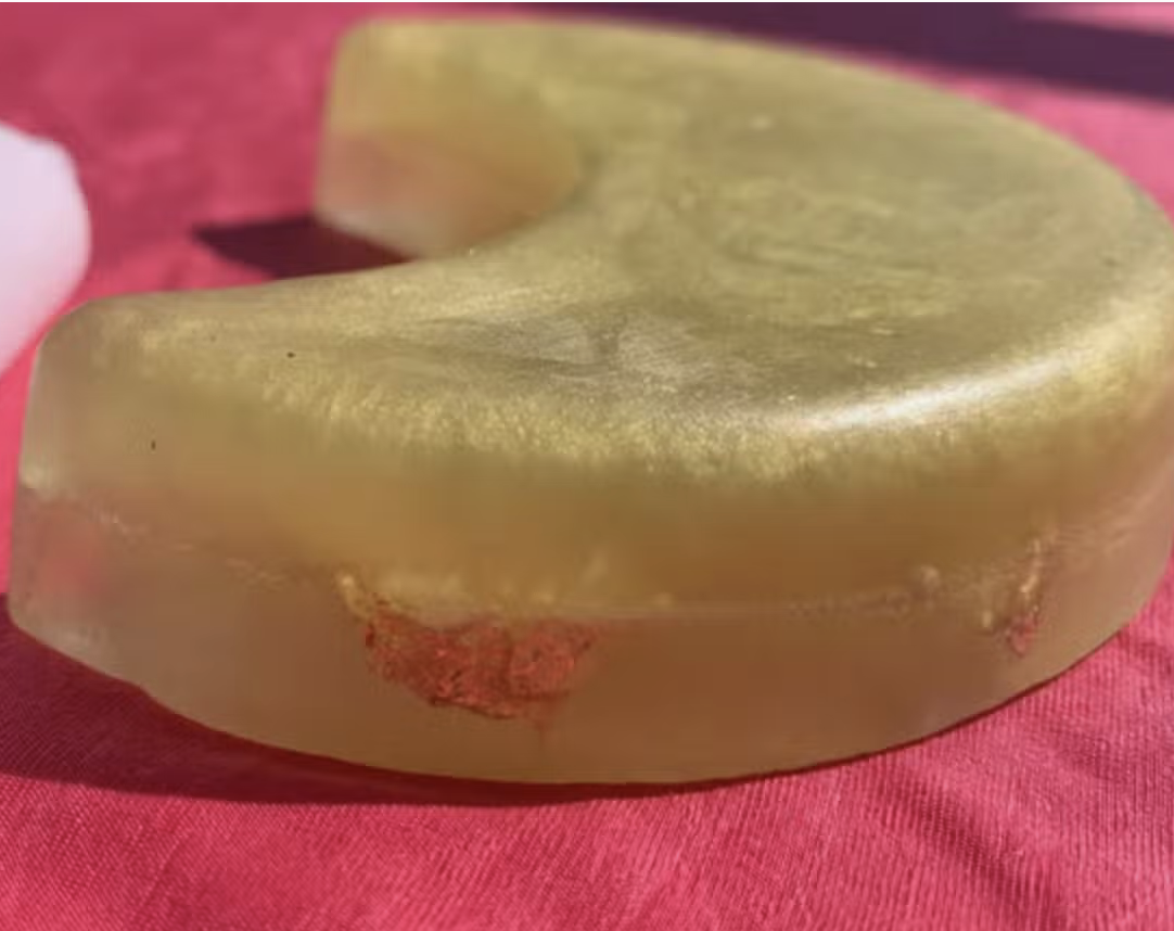 Semi-circular bar of soap