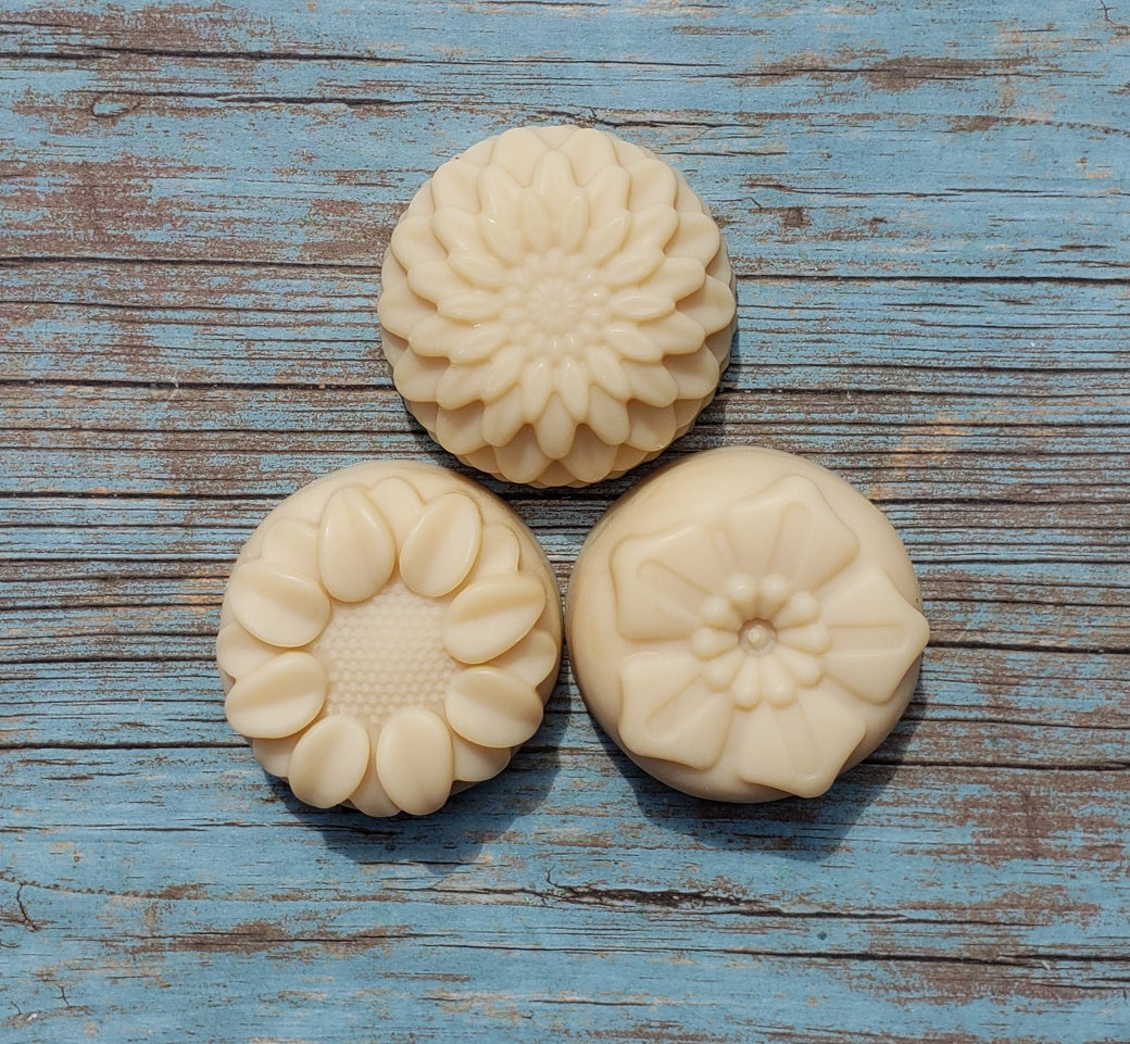 Natural Handmade Shampoo Bar with lavender and chamomile, showcasing its unique texture and artisanal design.