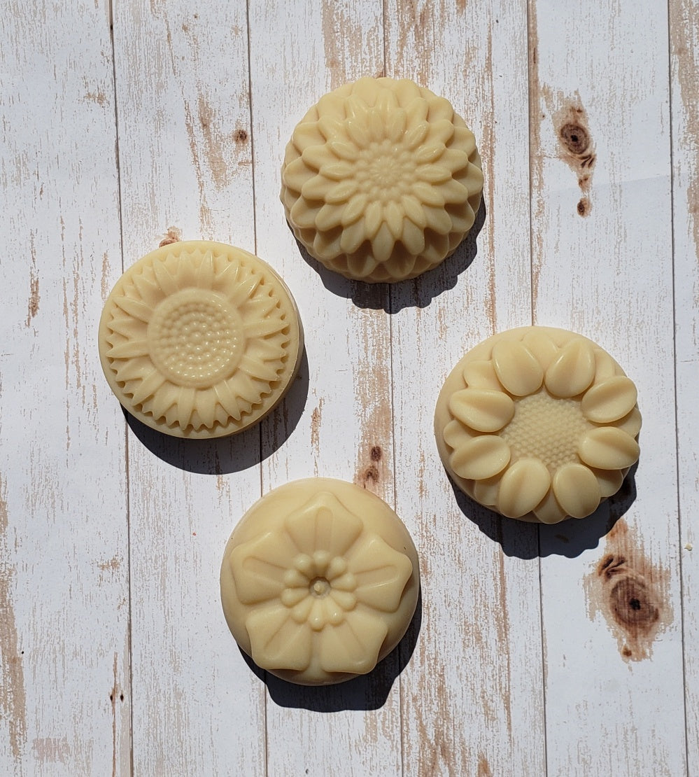 Natural Handmade Shampoo Bar with lavender and chamomile, showcasing its unique texture and artisanal design.