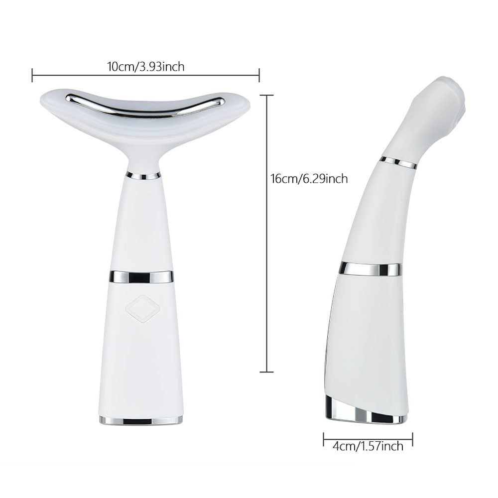 Neck Anti Wrinkle Face Lifting Beauty Device with LED Photon Treatment, showcasing its ergonomic design and USB charging feature.