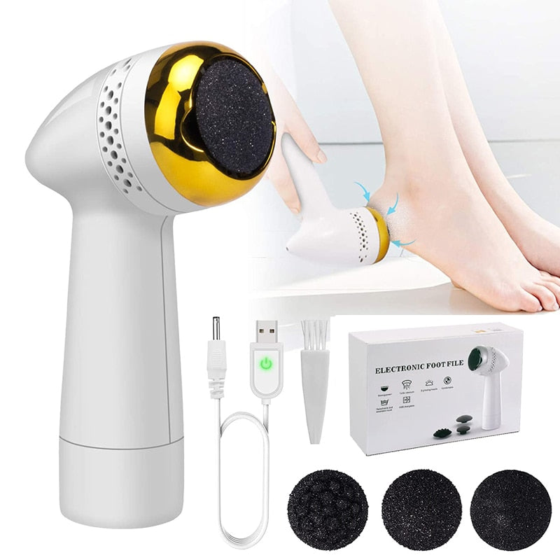 New Electric Pedicure Smooth Machine Callus Remover USB with multiple grinding heads and vacuum suction design for effective foot care.