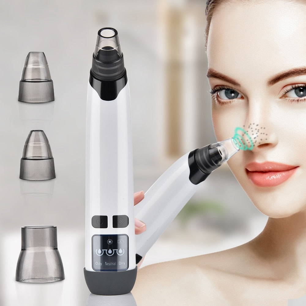 Nose Cleaner T Zone Pore Acne Pimple Removal device with adjustable suction levels and interchangeable heads, designed for effective blackhead removal.