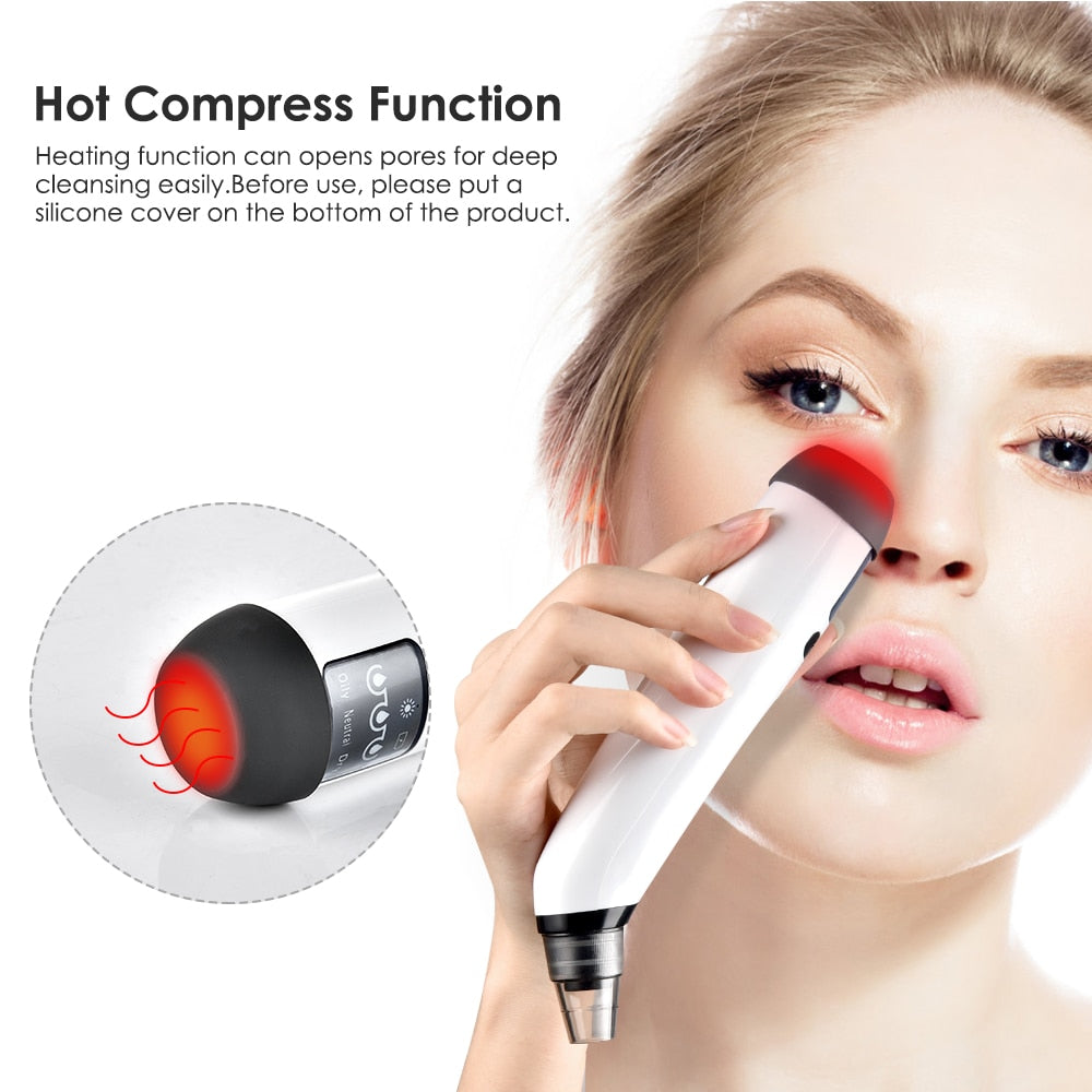 Nose Cleaner T Zone Pore Acne Pimple Removal device with adjustable suction levels and interchangeable heads, designed for effective blackhead removal.