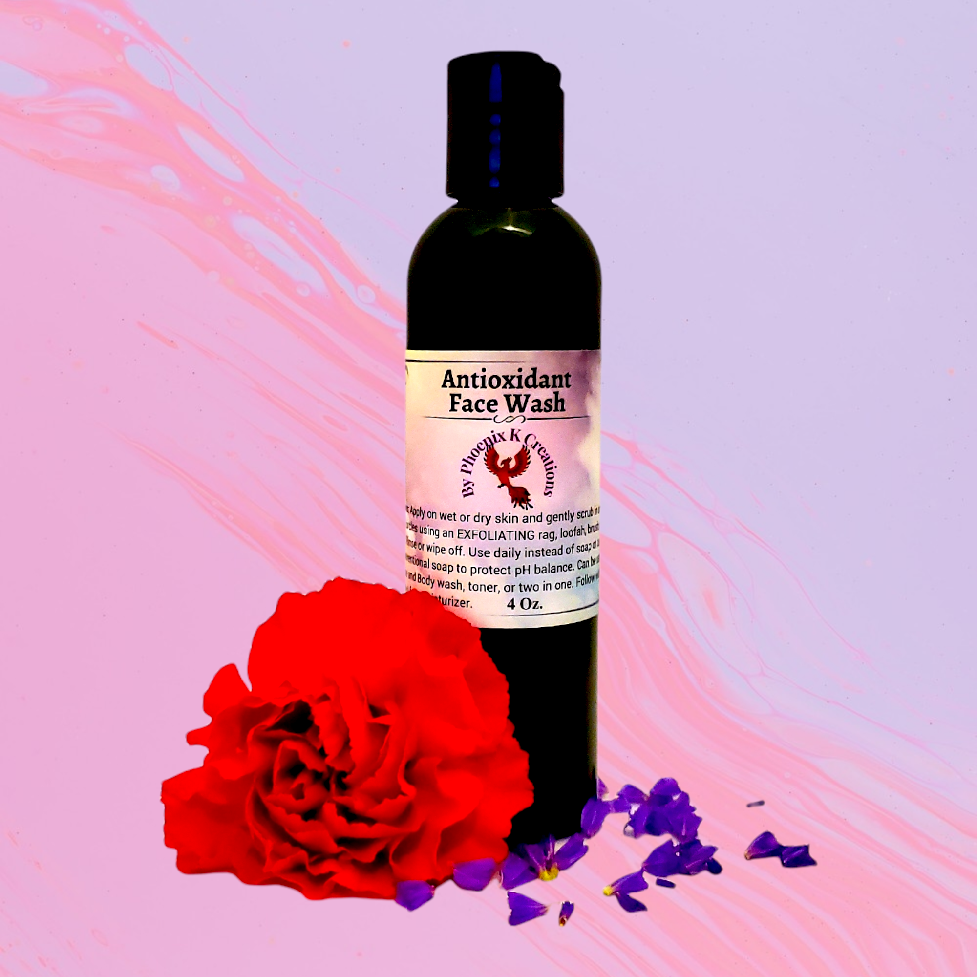 Organic Antioxidant Face Wash in a BPA-free plastic bottle, showcasing its herbal infusion and natural ingredients.