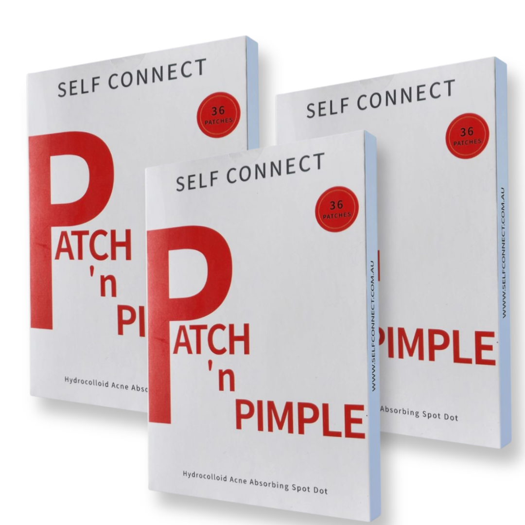 Pack Patch 'n Pimple box containing 36 hydrocolloid patches in red packaging, designed for acne treatment.