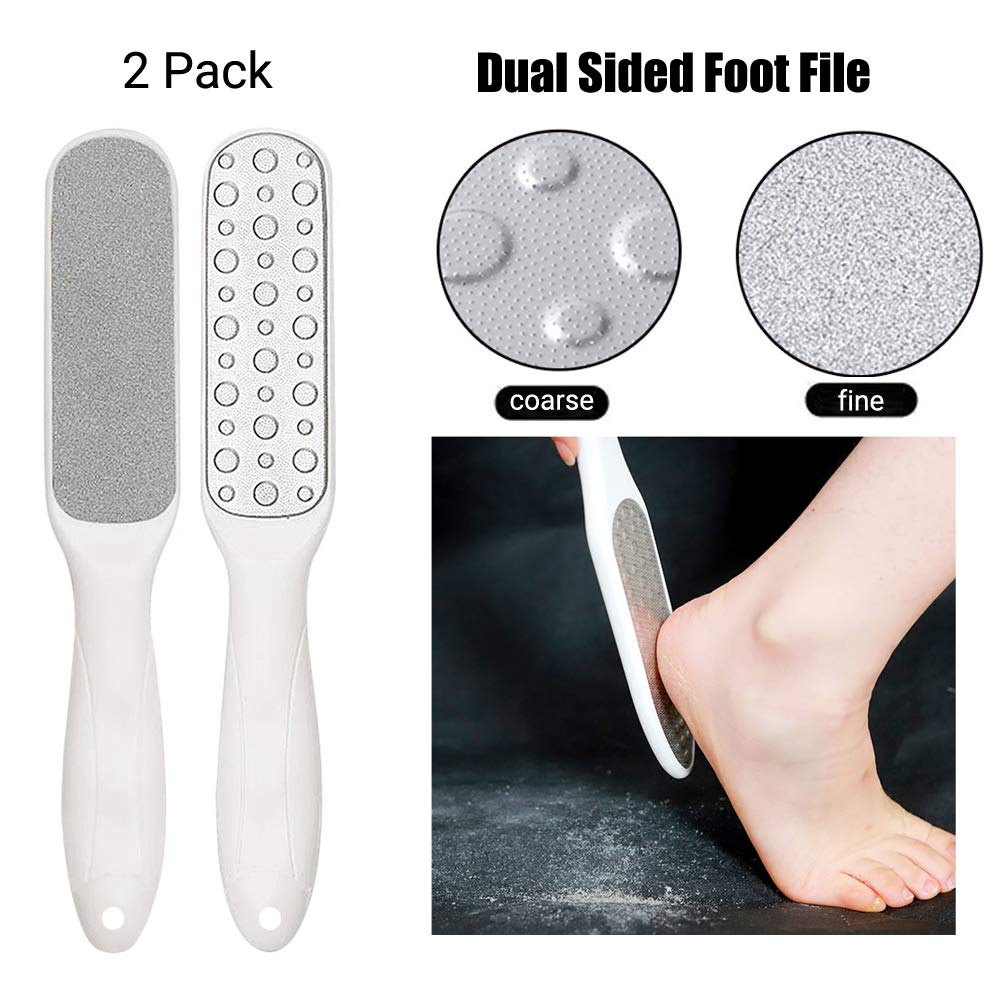 Professional Colossal Foot Rasp Foot File 17 in 1 set showcasing various stainless steel pedicure tools for effective foot care.