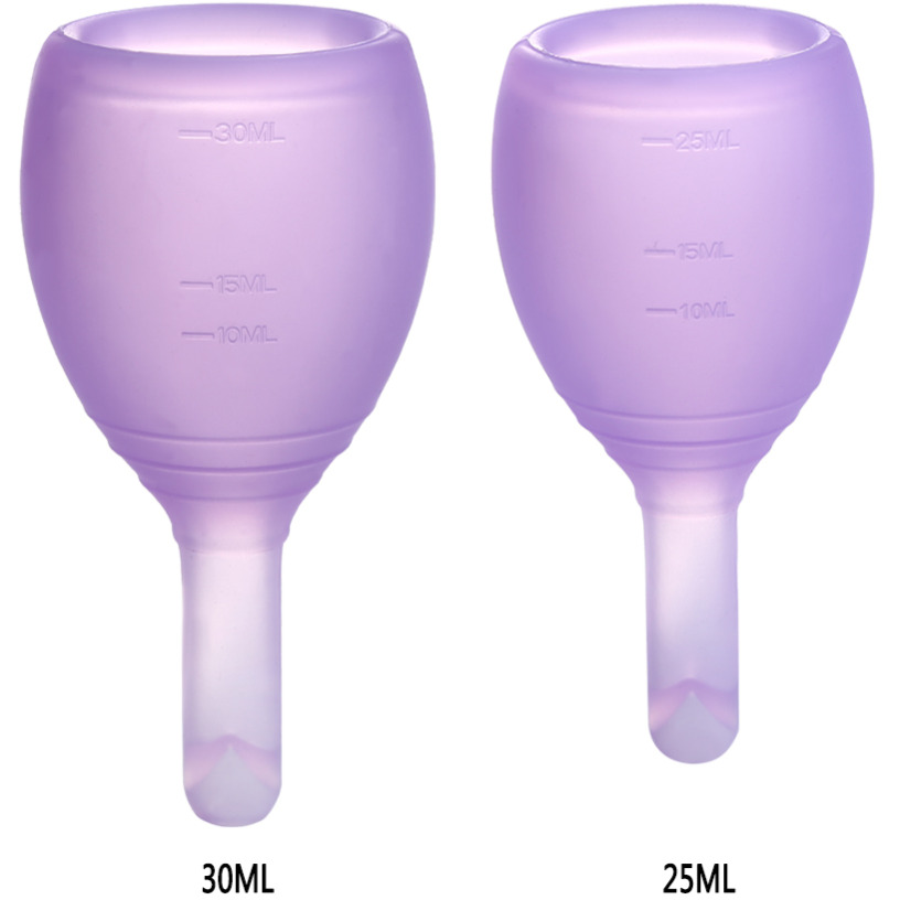 Release Valve Menstrual Cup in a pink carry pouch, showcasing its innovative design and medical-grade silicone material.