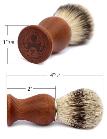 Limited edition Rosewood shaving brush with Super Badger Hair and engraved octopus logo, showcasing its elegant design and craftsmanship.