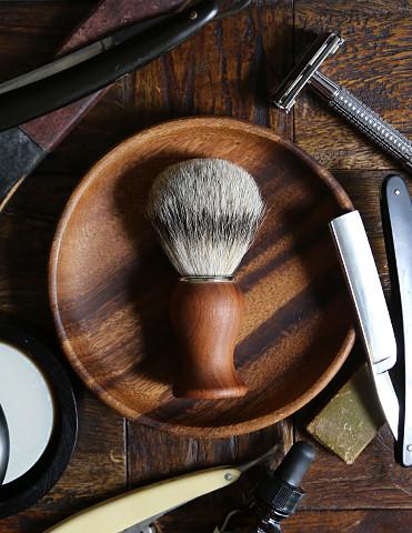 Limited edition Rosewood shaving brush with Super Badger Hair and engraved octopus logo, showcasing its elegant design and craftsmanship.