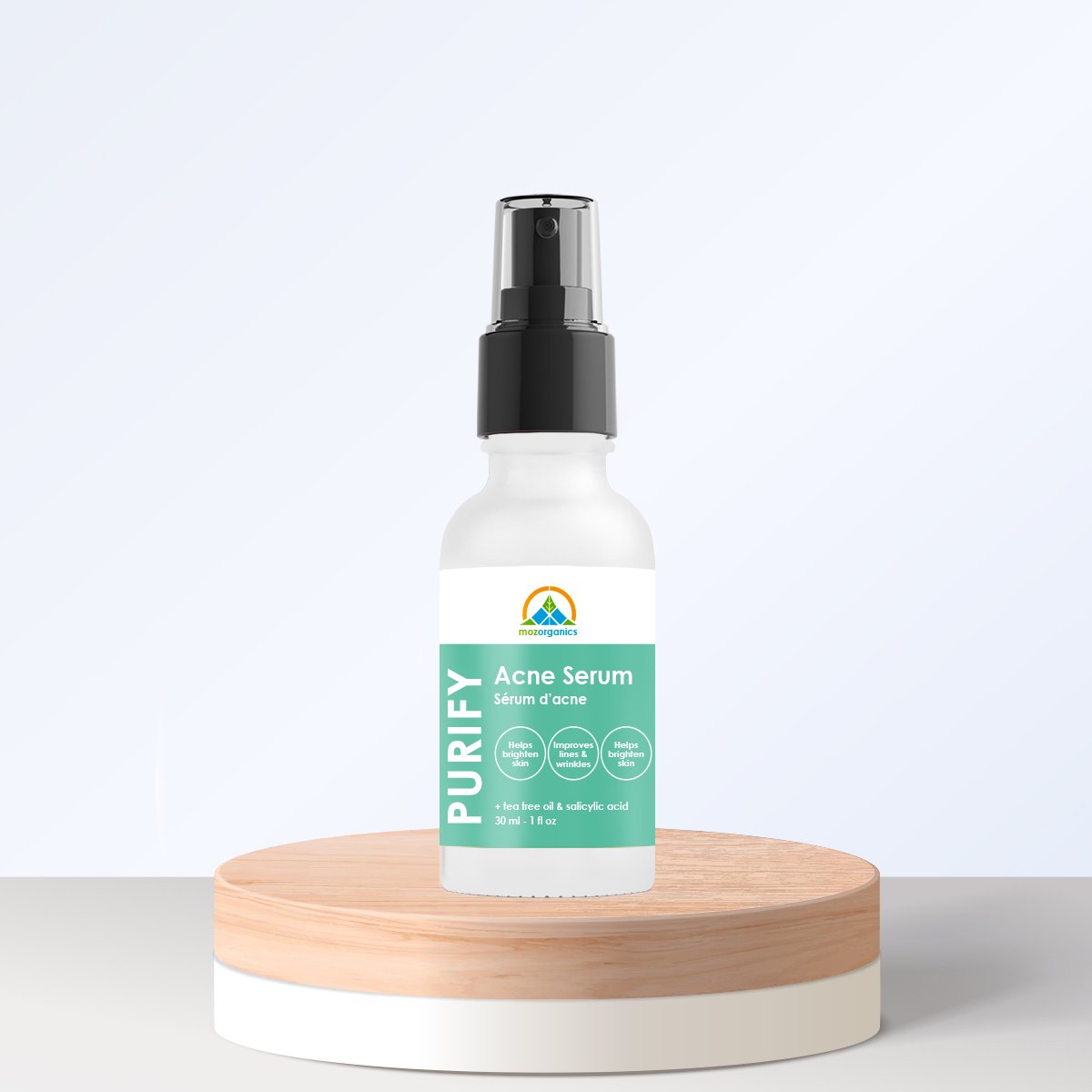 A bottle of Salicylic Acid Serum designed for acne-prone skin, featuring a sleek design and a dropper for easy application.