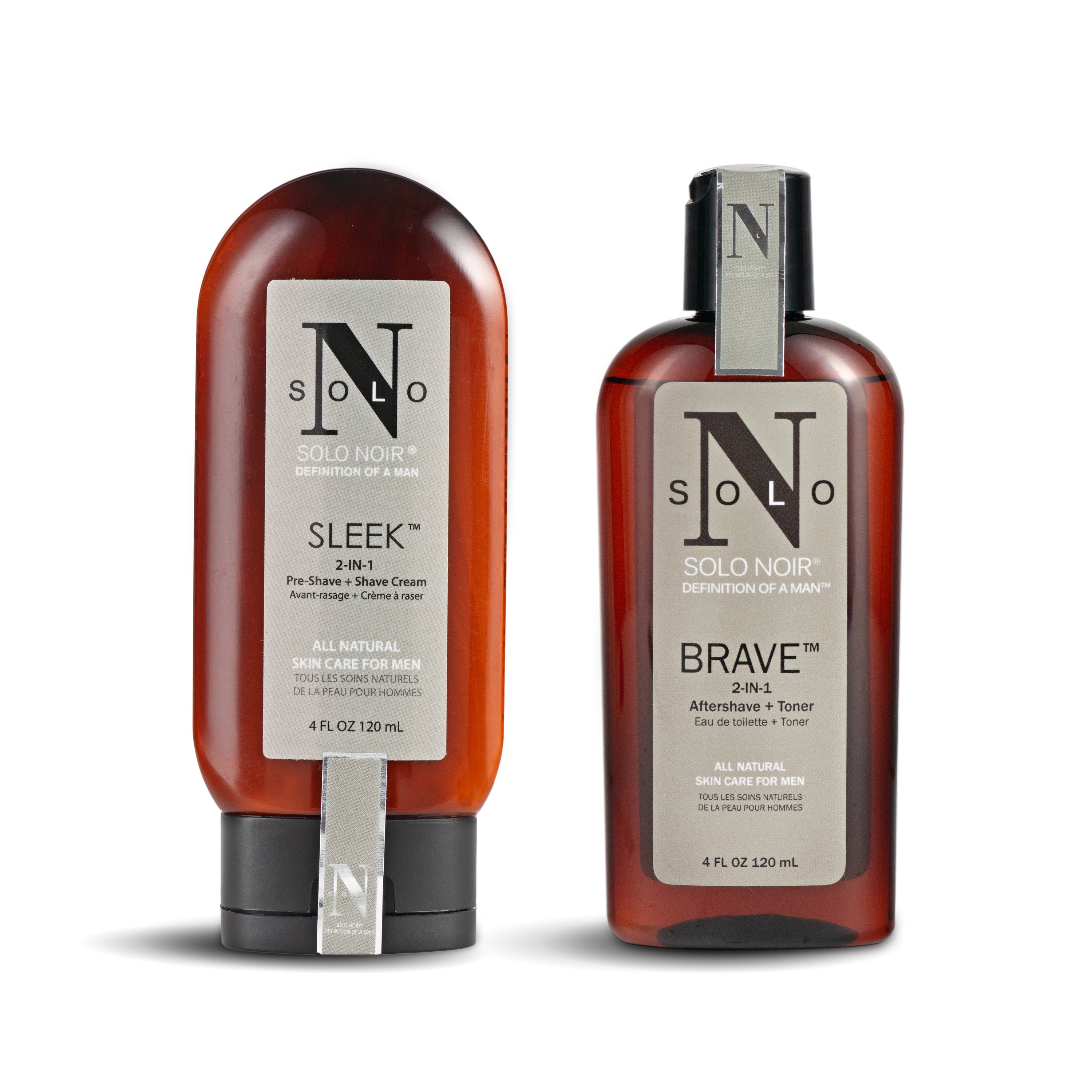 SLEEK + BRAVE Shaving Kit featuring pre-shave cream and aftershave toner, designed for a smooth and irritation-free shave.