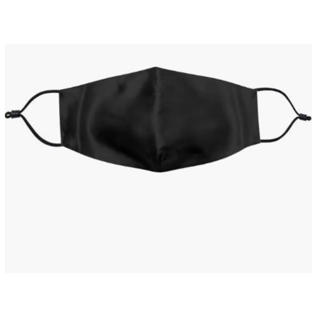 SIB™ silk face mask made from 100% Mulberry silk, featuring adjustable ear straps and a nose bridge for a perfect fit.