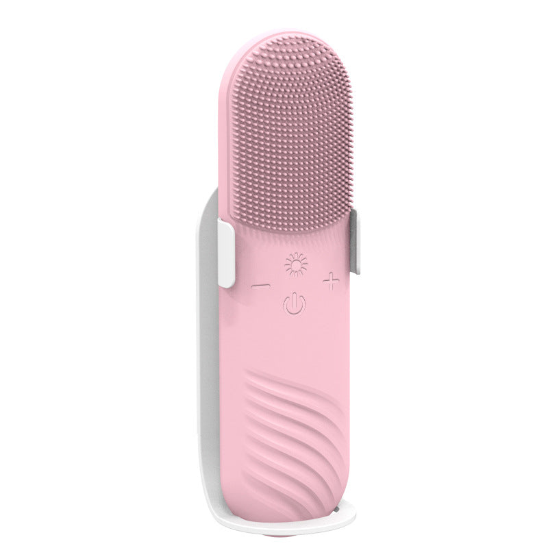 Silica Gel Cleansing Electric Ultrasonic Washing Brush with silicone bristles and ergonomic design for effective skincare.