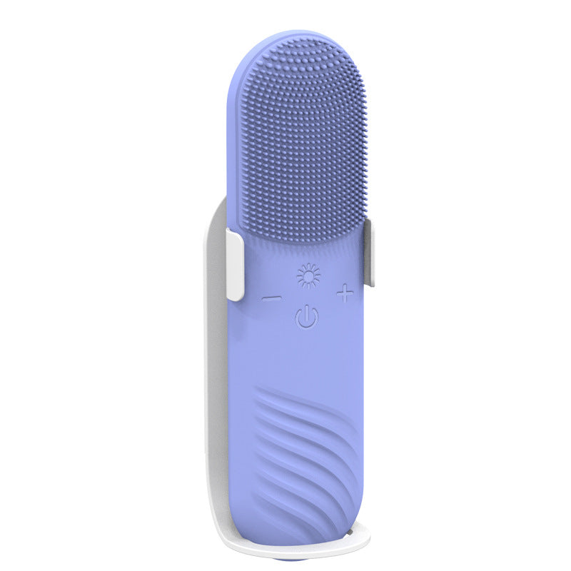 Silica Gel Cleansing Electric Ultrasonic Washing Brush with silicone bristles and ergonomic design for effective skincare.