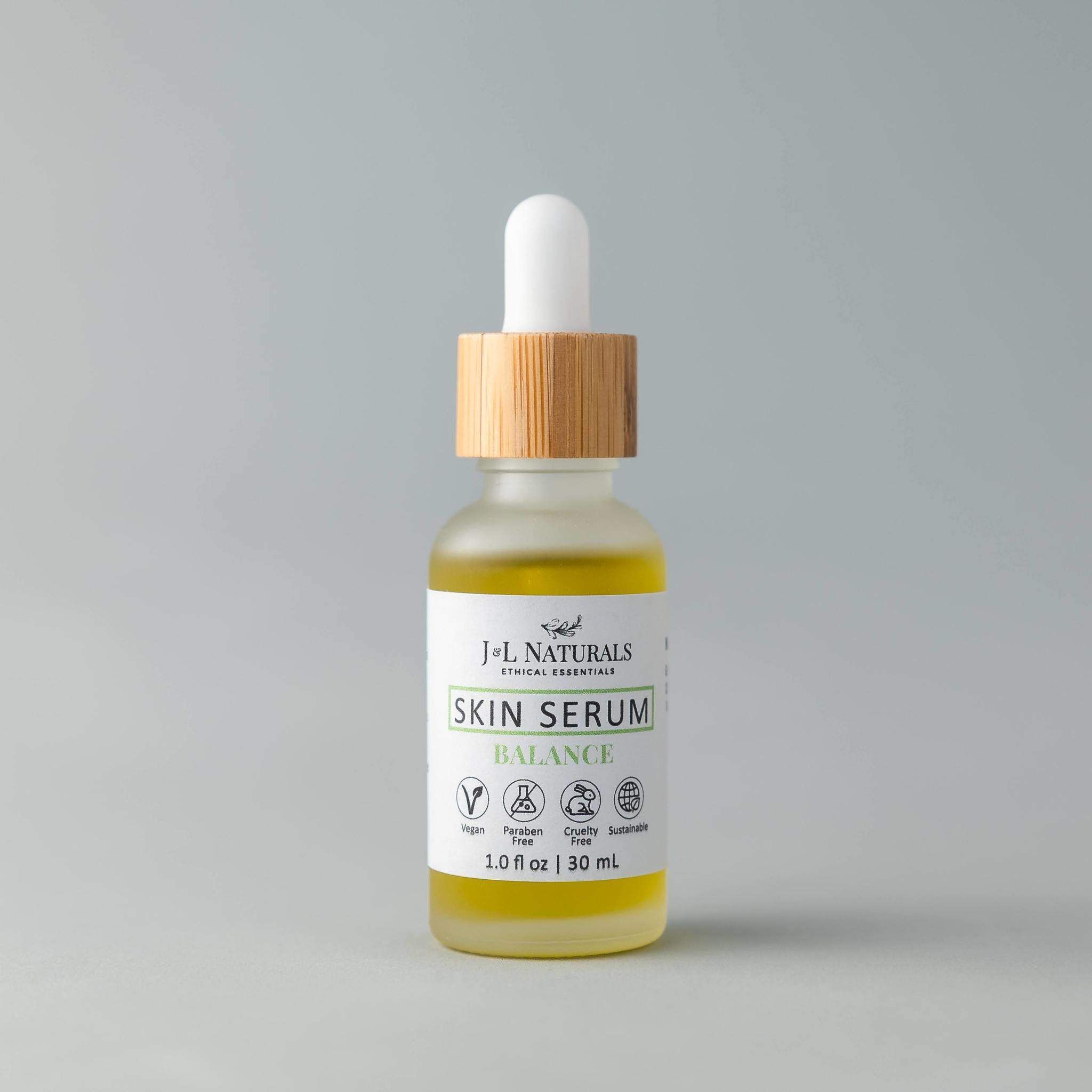 Skin Serum Bundle featuring five natural serums for various skin types, each in a 1.0 fl oz bottle.