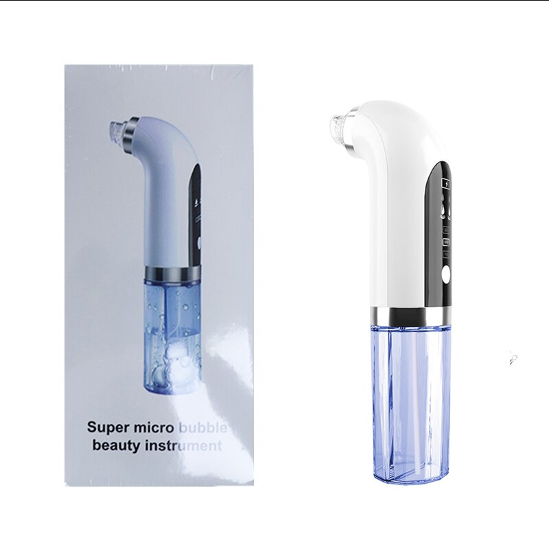 Small Bubble Blackhead Remover Vacuum with USB, featuring multiple probes and a sleek design for effective pore cleaning.