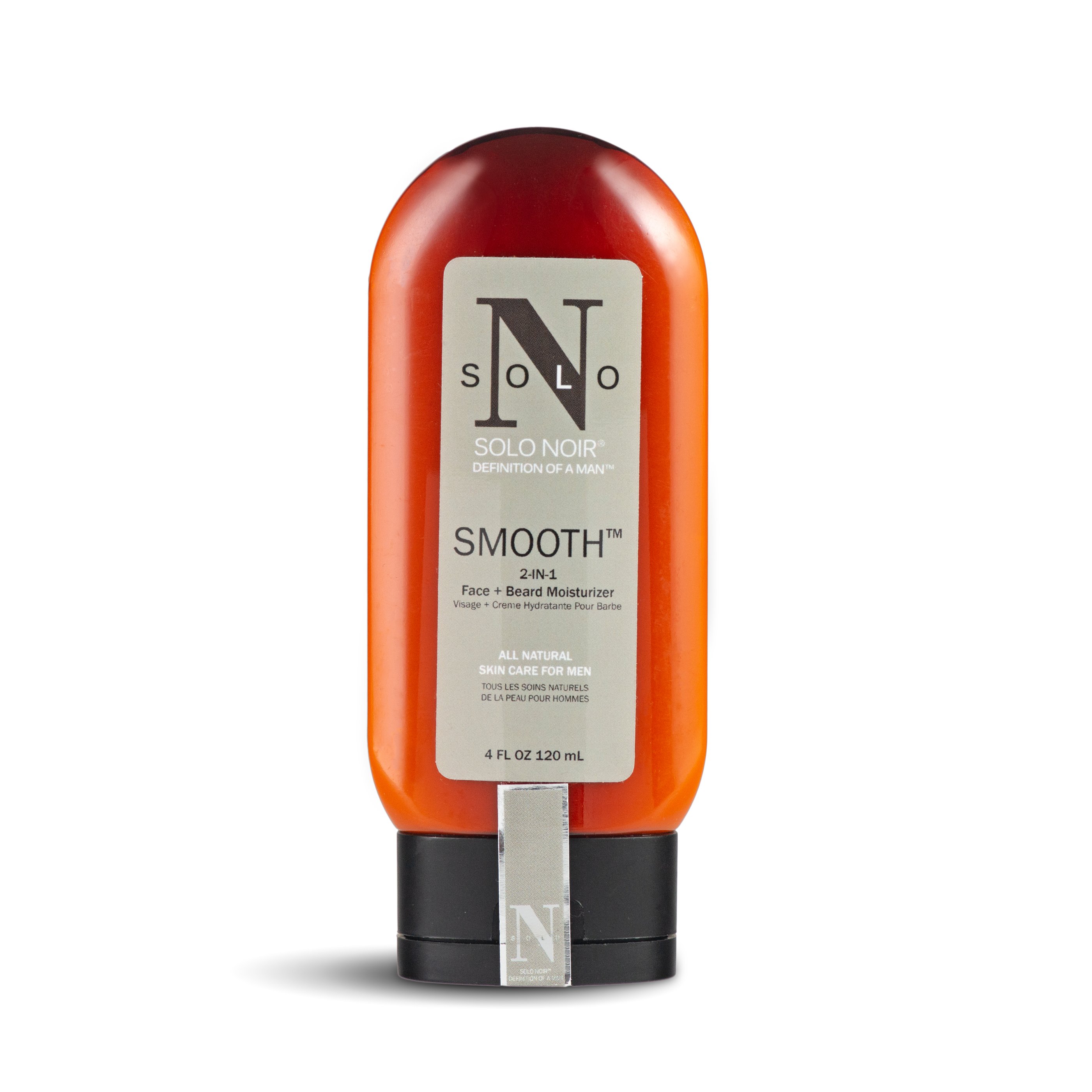 Smooth™ Face + Beard Moisturizer in a sleek container, showcasing its rich texture and natural ingredients.