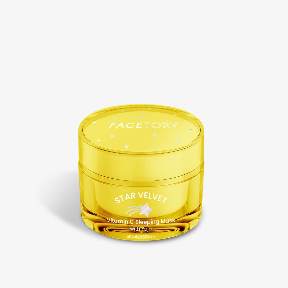 Star Velvet Vitamin C Sleeping Mask with Yuja in a jar, showcasing its creamy texture and bright packaging.