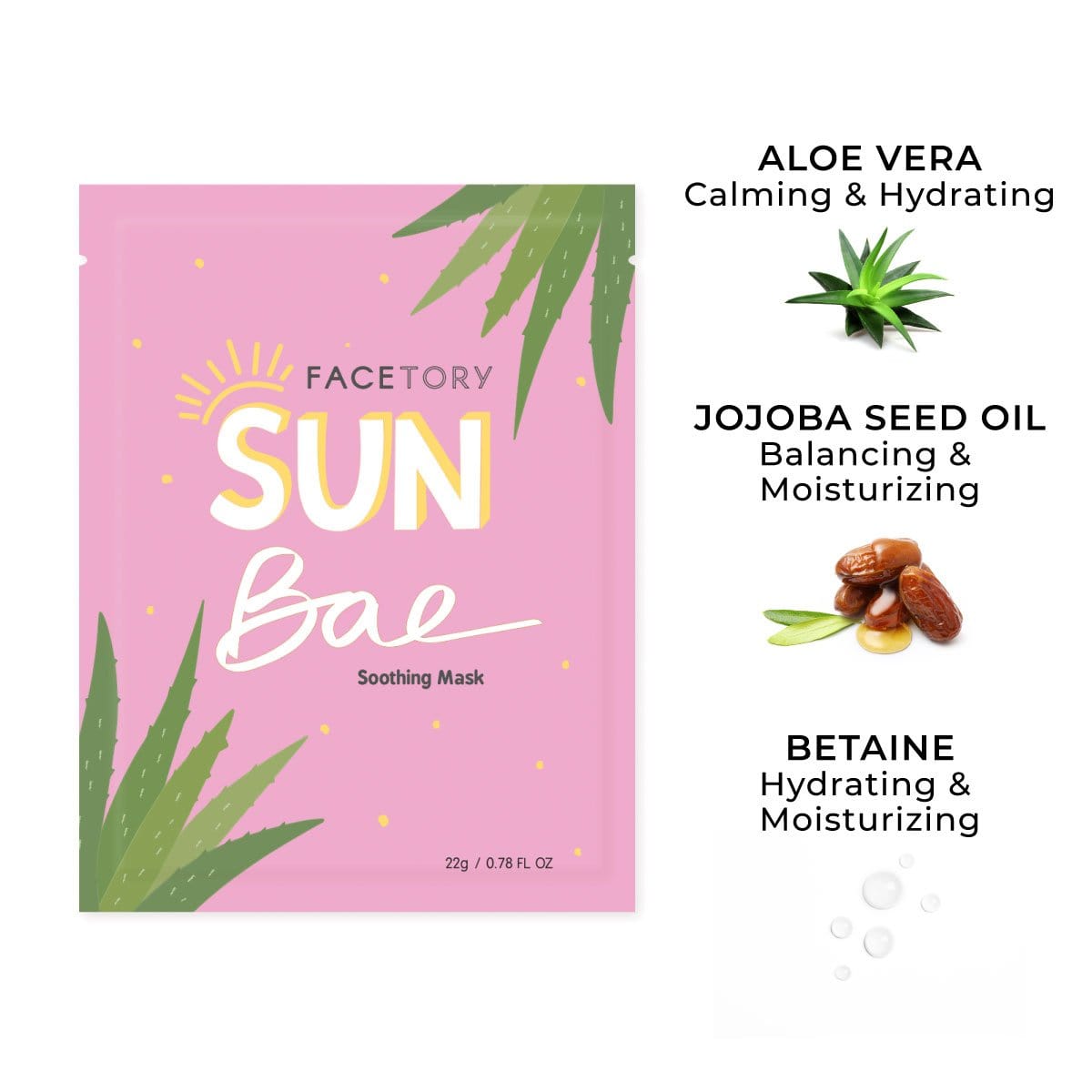 Sun Bae Sheet Mask - Soothing displayed on a clean background, showcasing its packaging and design.