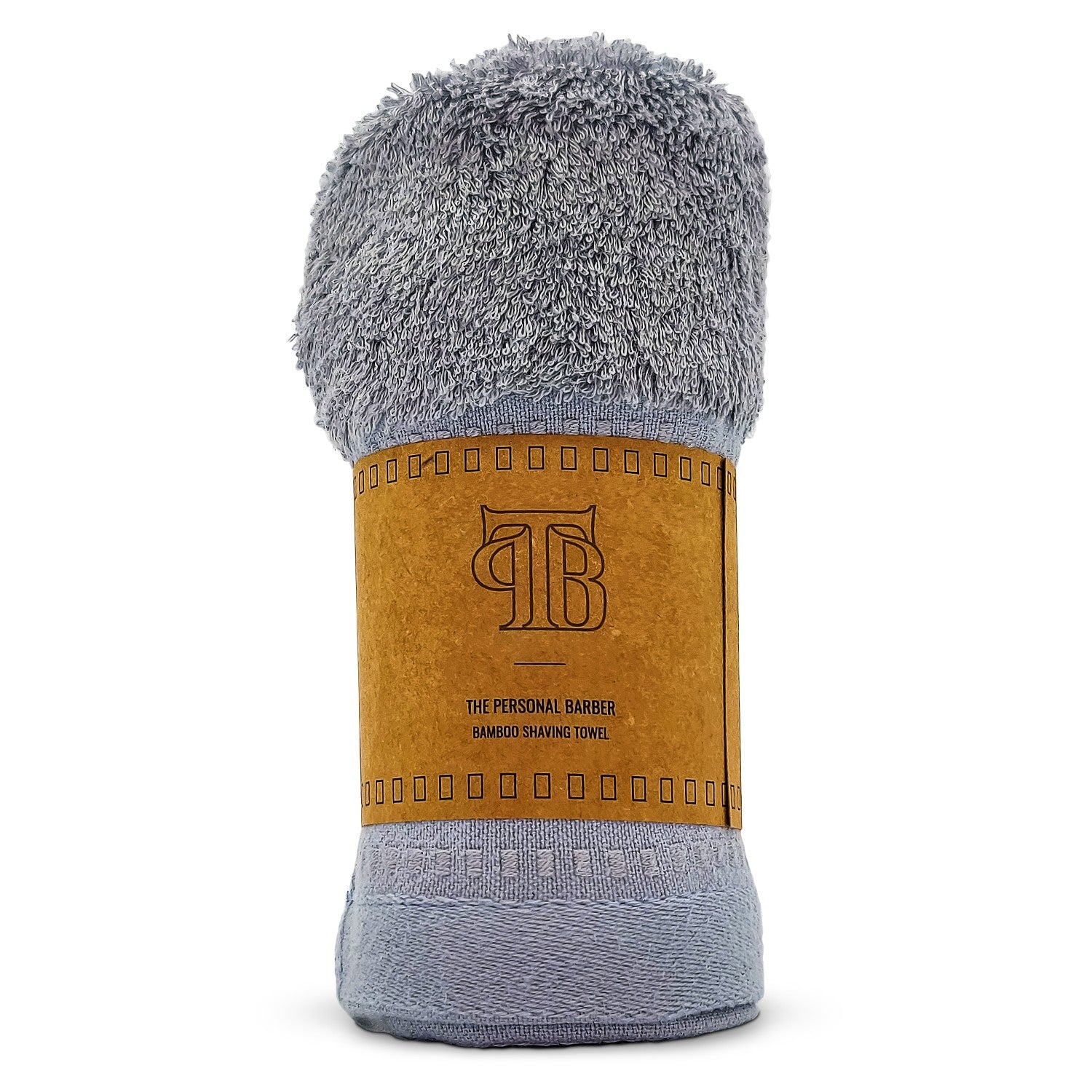 The Personal Barber Grey Bamboo Shaving Towel, soft and luxurious, eco-friendly bamboo material, perfect for enhancing shaving experience.