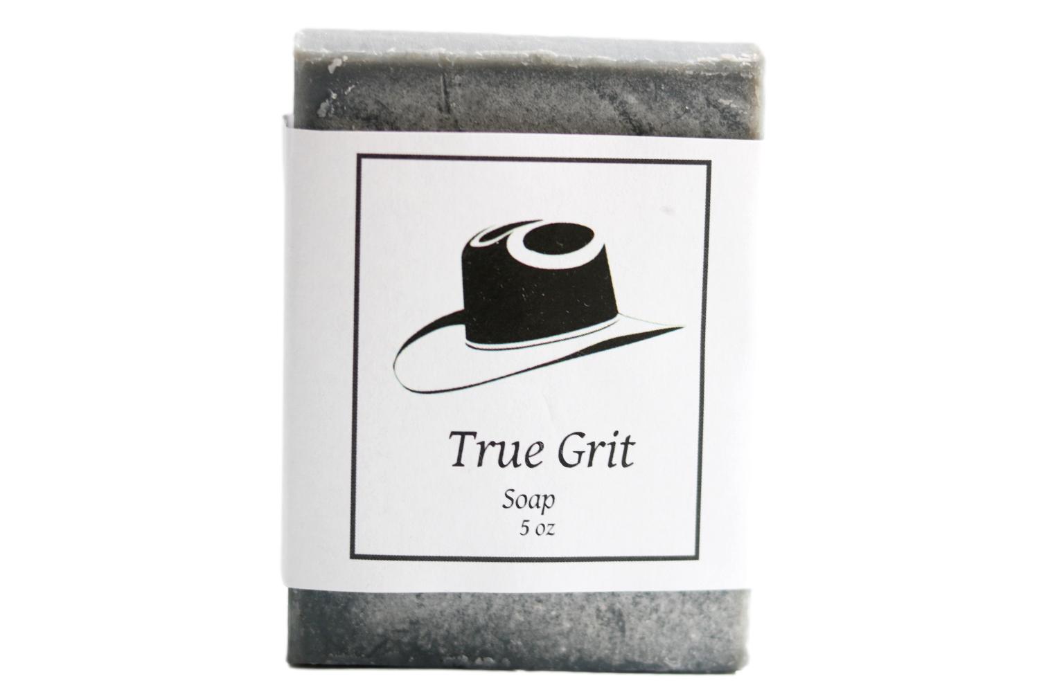 TRUE GRIT Soap bar inspired by John Wayne, featuring a fresh citrus scent and a compact design for effective cleansing.