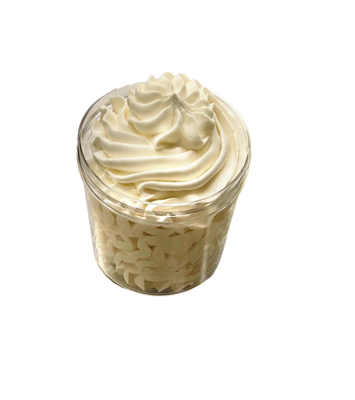 A jar of unscented body buttercream showcasing its creamy texture, ideal for sensitive skin hydration.