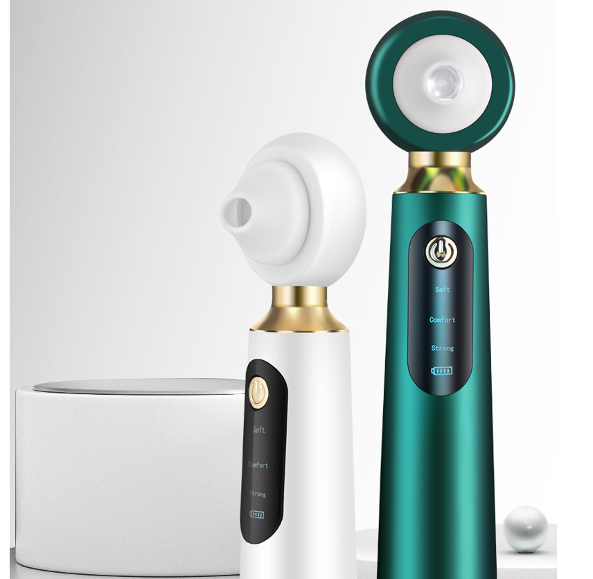 Visible Blackhead Acne Cleaning Machine with adjustable suction gears and data cable, designed for effective blackhead removal.