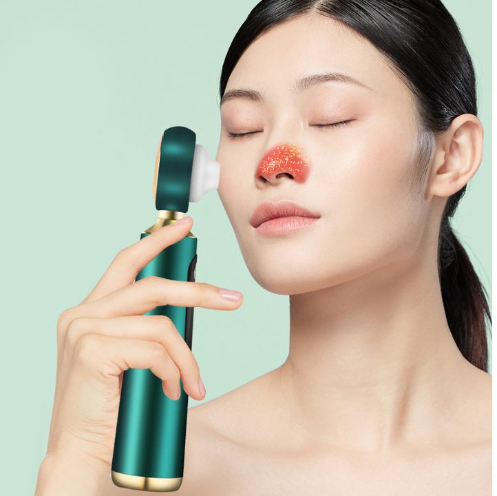 Visible Blackhead Acne Cleaning Machine with adjustable suction gears and data cable, designed for effective blackhead removal.