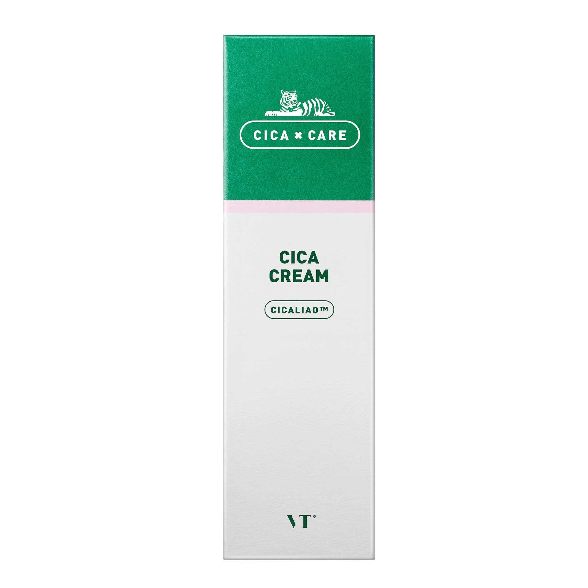 VT CICA Cream in a sleek container, designed for soothing troubled skin with a non-greasy formula.