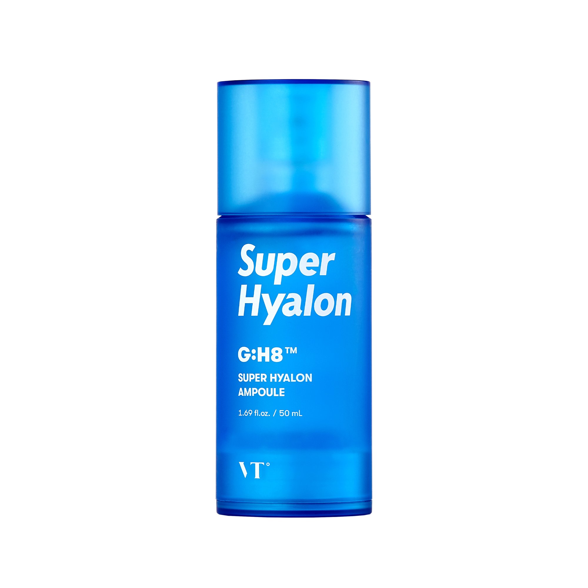 VT Super Hyalon Ampoule bottle showcasing its sleek design and hydrating formula.