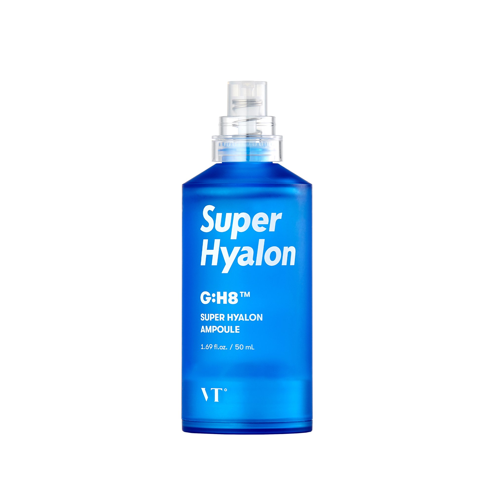 VT Super Hyalon Ampoule bottle showcasing its sleek design and hydrating formula.