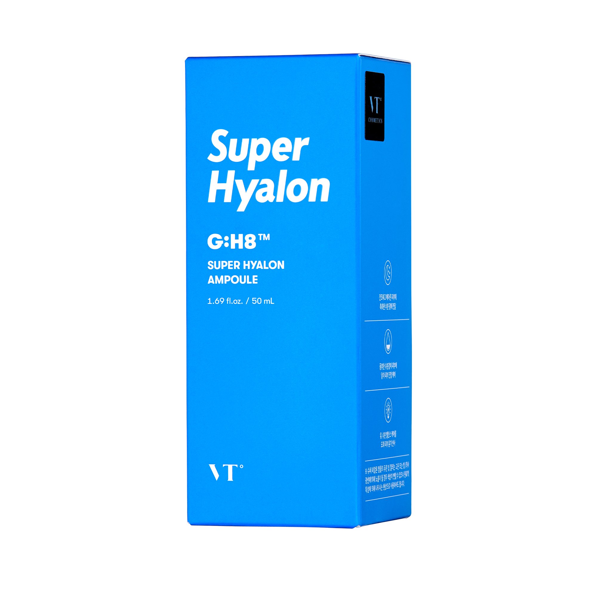 VT Super Hyalon Ampoule bottle showcasing its sleek design and hydrating formula.